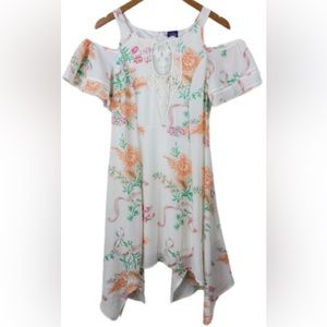 DISNEY BEAUTY AND THE BEAST White off the shoulder floral adult dress